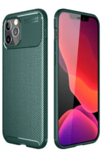 Uray store Apple iPhone 11 Pro Max Kılıf Auto Focus Karbon Kapak - Yeşil