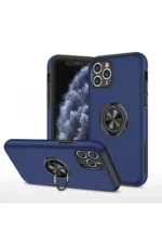 Uray store Apple iPhone 11 Pro Max Kılıf Elit Yüzüklü Kapak - Lacivert