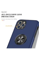Uray store Apple iPhone 11 Pro Max Kılıf Elit Yüzüklü Kapak - Lacivert - Görsel 4