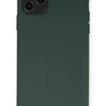 Uray store Apple iPhone 11 Pro Max Kılıf Nano içi Kadife Silikon - Koyu Yeşil
