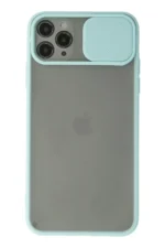 Uray store Apple iPhone 11 Pro Max Kılıf Palm Buzlu Kamera Sürgülü Silikon - Turkuaz