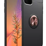 Uray store Apple iPhone 11 Pro Max Kılıf Range Yüzüklü Silikon - Siyah-Gold