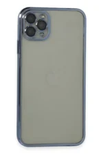 Uray store Apple iPhone 11 Pro Max Kılıf Razer Lensli Silikon - Açık Mavi