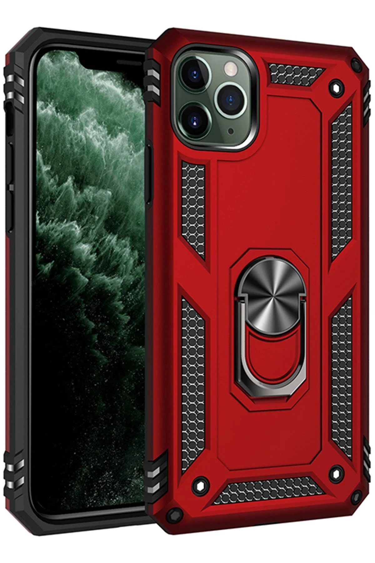 newface-iphone-11-pro-max-kilif-sofya-yuzuklu-silikon-kapak-kirmizi-default Uray store Apple iPhone 11 Pro Max Kılıf Sofya Yüzüklü Silikon Kapak - Kırmızı - Görsel 1
