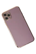 Uray store Apple iPhone 11 Pro Max Kılıf Volet Silikon - Mor - Görsel 3
