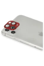 Uray store Apple iPhone 11 Pro Max Pers Alüminyum Kamera Lens - Kırmızı - Görsel 2