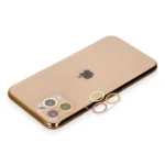 Uray store Apple iPhone 11 Pro Max Renkli Kamera Lens Koruma Cam - Turuncu-Kırmızı
