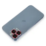Uray store Apple iPhone 11 Pro Metal Kamera Lens Koruma Cam - Kırmızı