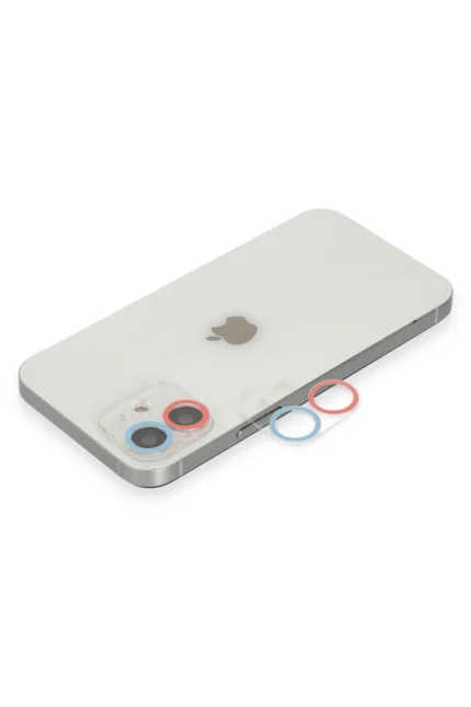 Uray store Apple iPhone 11 Renkli Kamera Lens Koruma Cam - Pembe-Mavi