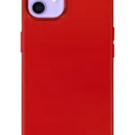 Uray store Apple iPhone 12 Kılıf Asya Deri Silikon - Kırmızı