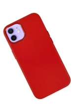Uray store Apple iPhone 12 Kılıf Asya Deri Silikon - Kırmızı - Görsel 3
