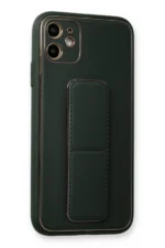 Uray store Apple iPhone 12 Kılıf Coco Deri Standlı Kapak - Füme - Görsel 2