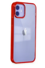 Uray store Apple iPhone 12 Kılıf Element Silikon - Kırmızı - Görsel 2