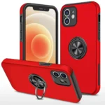 Uray store Apple iPhone 12 Kılıf Elit Yüzüklü Kapak - Kırmızı