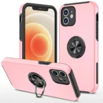 Uray store Apple iPhone 12 Kılıf Elit Yüzüklü Kapak - Pembe