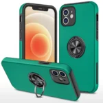 Uray store Apple iPhone 12 Kılıf Elit Yüzüklü Kapak - Yeşil