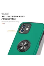 Uray store Apple iPhone 12 Kılıf Elit Yüzüklü Kapak - Yeşil - Görsel 4