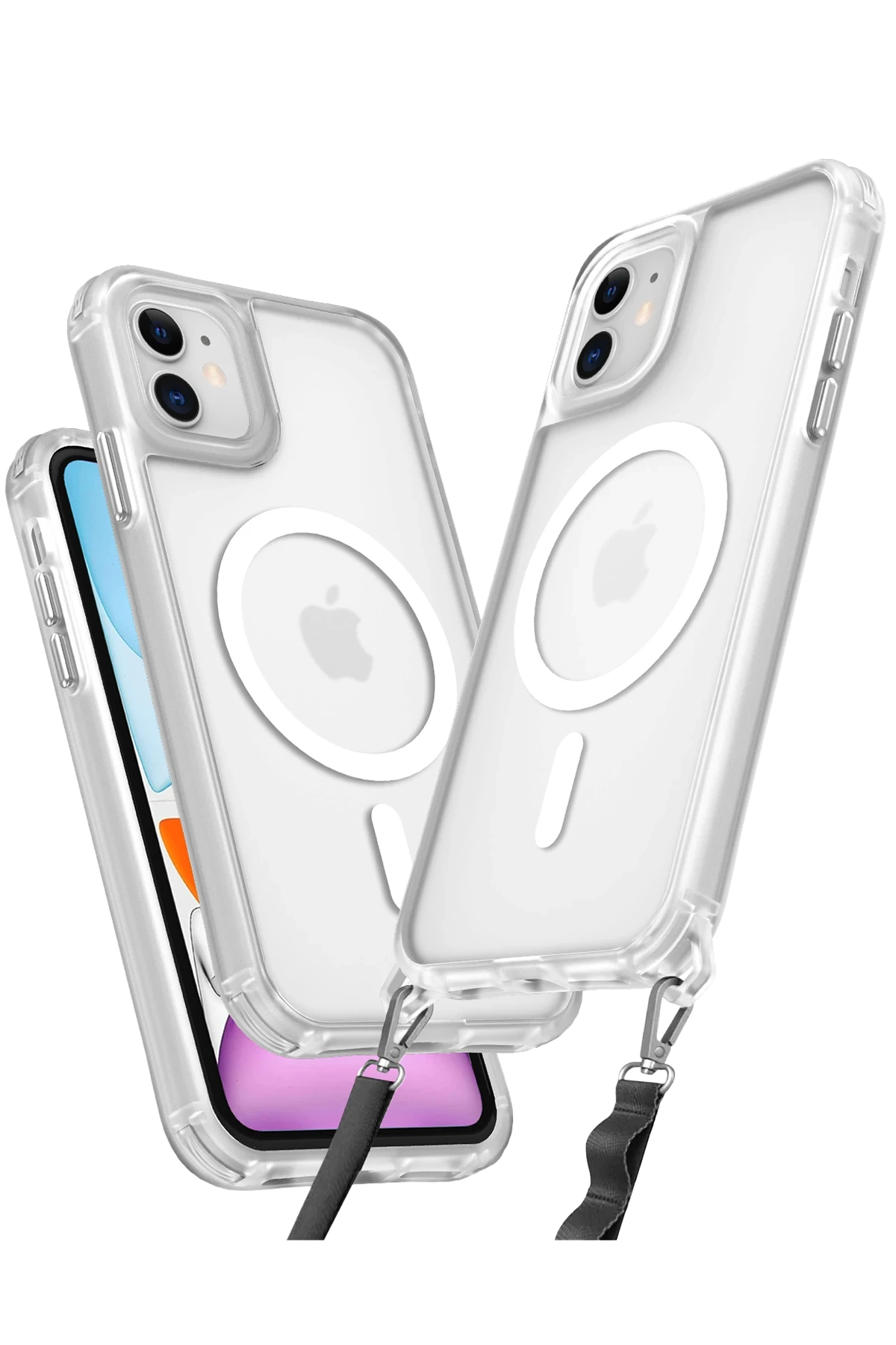 newface-iphone-12-kilif-enka-magsafe-silikon-kilif-seffaf-default Uray store Apple iPhone 12 Kılıf Enka Magsafe Silikon Kılıf - Şeffaf - Görsel 1