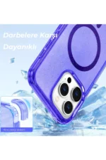 Uray store Apple iPhone 12 Kılıf Star Magsafe Kapak - Turuncu - Görsel 2