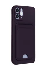 Uray store Apple iPhone 12 Kılıf Kelvin Kartvizitli Silikon - Derin Mor