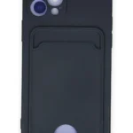 Uray store Apple iPhone 12 Kılıf Kelvin Kartvizitli Silikon - Lacivert