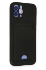 Uray store Apple iPhone 12 Kılıf Kelvin Kartvizitli Silikon - Siyah - Görsel 2