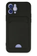 Uray store Apple iPhone 12 Kılıf Kelvin Kartvizitli Silikon - Siyah
