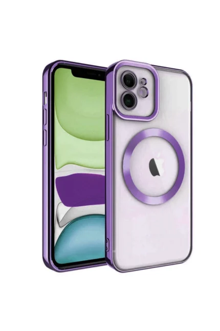 Uray store Apple iPhone 12 Kılıf Kross Magneticsafe Kapak - Mor