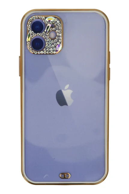 Uray store Apple iPhone 12 Kılıf Liva Taşlı Silikon - Beyaz