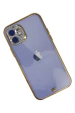 Uray store Apple iPhone 12 Kılıf Liva Taşlı Silikon - Mor - Görsel 2