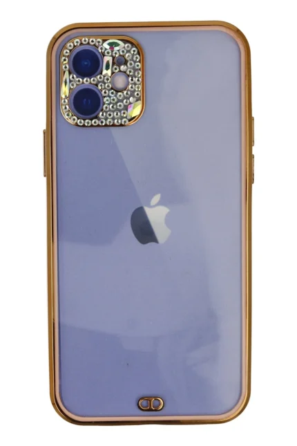 Uray store Apple iPhone 12 Kılıf Liva Taşlı Silikon - Pembe