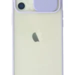 Uray store Apple iPhone 12 Kılıf Palm Buzlu Kamera Sürgülü Silikon - Lila
