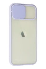 Uray store Apple iPhone 12 Kılıf Palm Buzlu Kamera Sürgülü Silikon - Lila - Görsel 3
