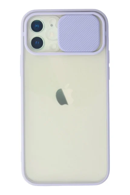 Uray store Apple iPhone 12 Kılıf Palm Buzlu Kamera Sürgülü Silikon - Lila