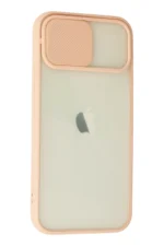 Uray store Apple iPhone 12 Kılıf Palm Buzlu Kamera Sürgülü Silikon - Pembe - Görsel 2