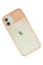 Uray store Apple iPhone 12 Kılıf Palm Buzlu Kamera Sürgülü Silikon - Pembe - Görsel 3