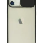 Uray store Apple iPhone 12 Kılıf Palm Buzlu Kamera Sürgülü Silikon - Siyah