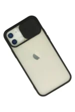 Uray store Apple iPhone 12 Kılıf Palm Buzlu Kamera Sürgülü Silikon - Siyah - Görsel 3