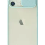 Uray store Apple iPhone 12 Kılıf Palm Buzlu Kamera Sürgülü Silikon - Turkuaz