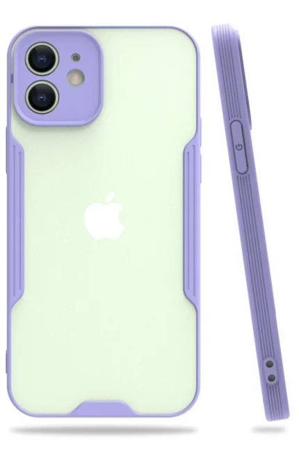 Uray store Apple iPhone 12 Kılıf Platin Silikon - Lila