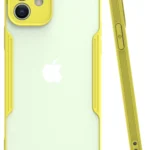 Uray store Apple iPhone 12 Kılıf Platin Silikon - Sarı