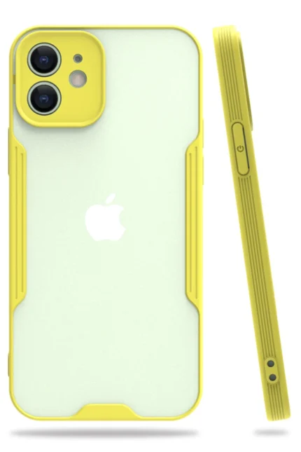 Uray store Apple iPhone 12 Kılıf Platin Silikon - Sarı