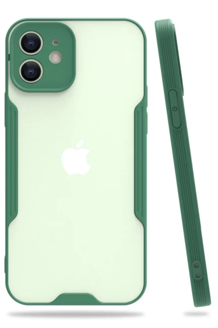Uray store Apple iPhone 12 Kılıf Platin Silikon - Yeşil