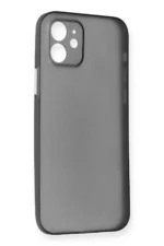 Uray store Apple iPhone 12 Kılıf PP Ultra İnce Kapak - Gri - Görsel 2