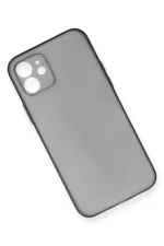 Uray store Apple iPhone 12 Kılıf PP Ultra İnce Kapak - Gri - Görsel 3
