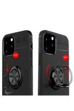 Uray store Apple iPhone 12 Kılıf Range Yüzüklü Silikon - Kırmızı - Görsel 3
