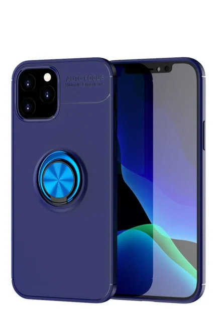 Uray store Apple iPhone 12 Kılıf Range Yüzüklü Silikon - Mavi