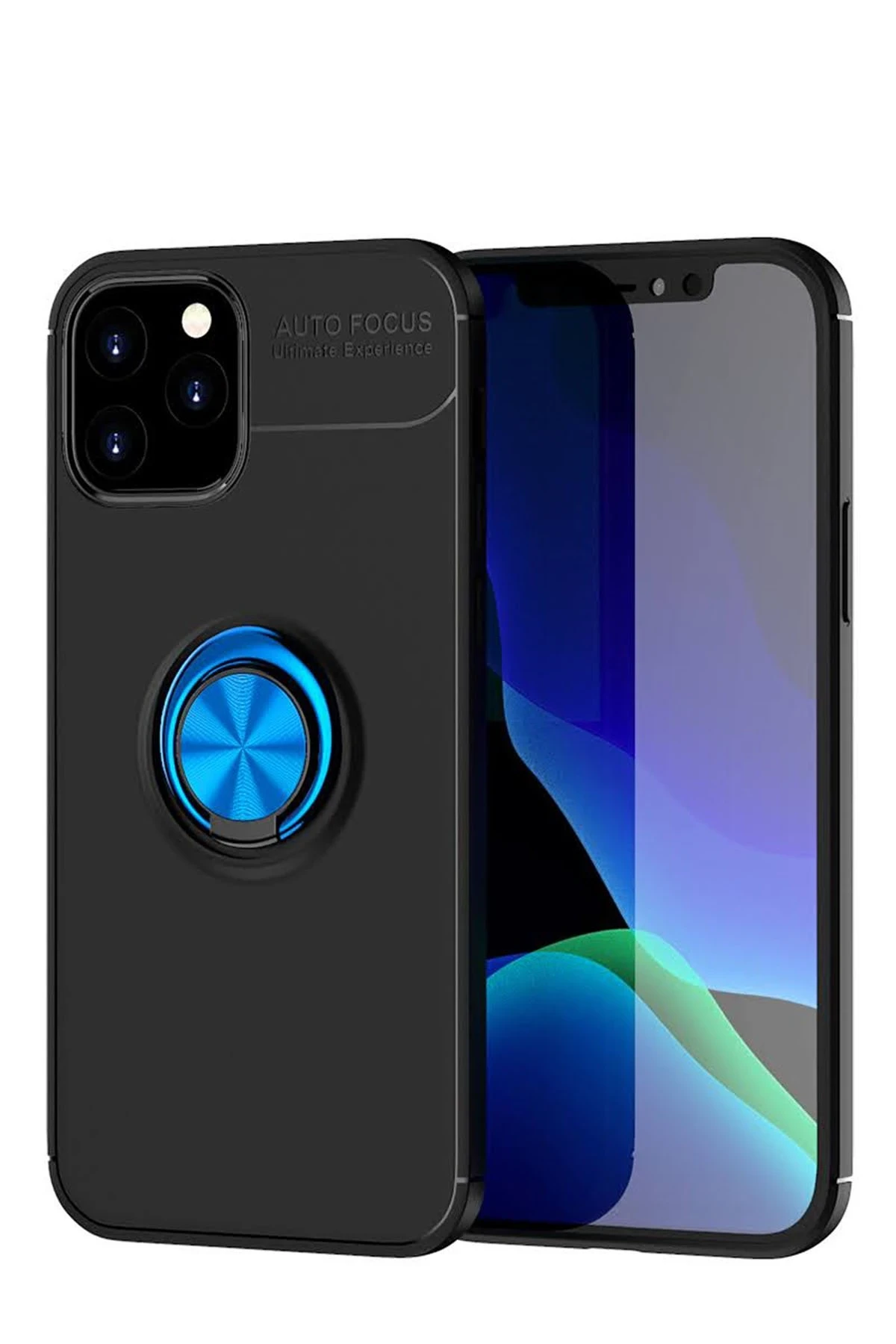 newface-iphone-12-kilif-range-yuzuklu-silikon-siyah-mavi-default Uray store Apple iPhone 12 Kılıf Range Yüzüklü Silikon - Siyah-Mavi - Görsel 1