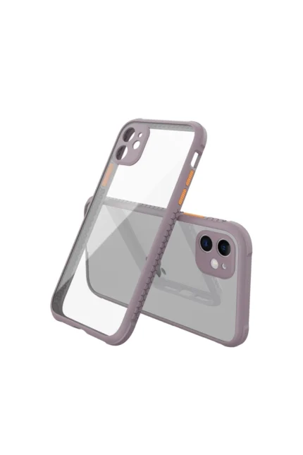 Uray store Apple iPhone 12 Mini Kılıf Miami Şeffaf Silikon - Açık Mor