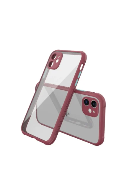 Uray store Apple iPhone 12 Mini Kılıf Miami Şeffaf Silikon - Fuşya